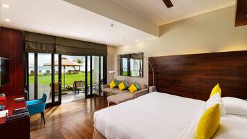 Deluxe tweepersoonskamer | Italiaanse Frette-lakens, luxe beddengoed, een kluis op de kamer