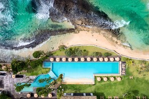 On the beach, white sand