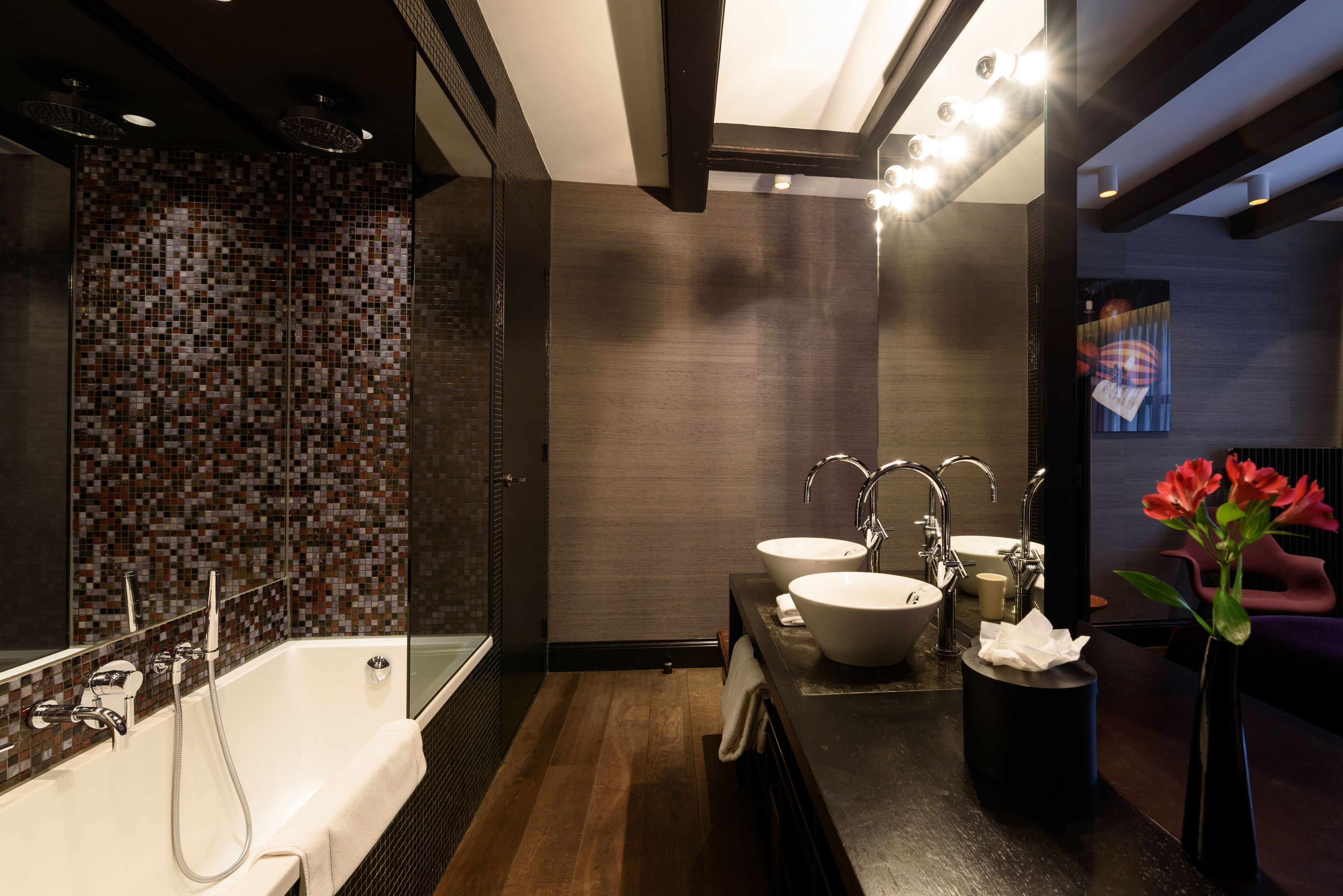 superior double room | bathroom | designer toiletries, hair dryer, bathrobes, slippers