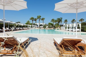 Outdoor pool, open 9:30 AM to 7:30 PM, sun loungers