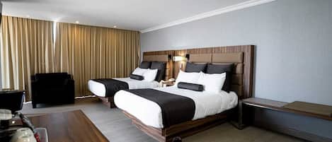 Executive Room, 2 Double Beds, City View | In-room safe, desk, blackout curtains, free WiFi