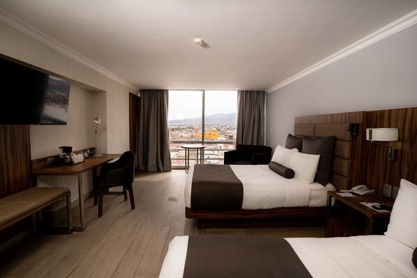 Executive Room, 2 Double Beds, City View | In-room safe, desk, blackout drapes, free WiFi