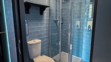 Tweepersoonskamer, 1 tweepersoonsbed, en-suite badkamer | Badkamer | Een douche