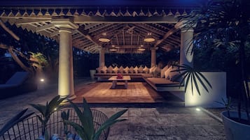 Fusion cuisine, garden views