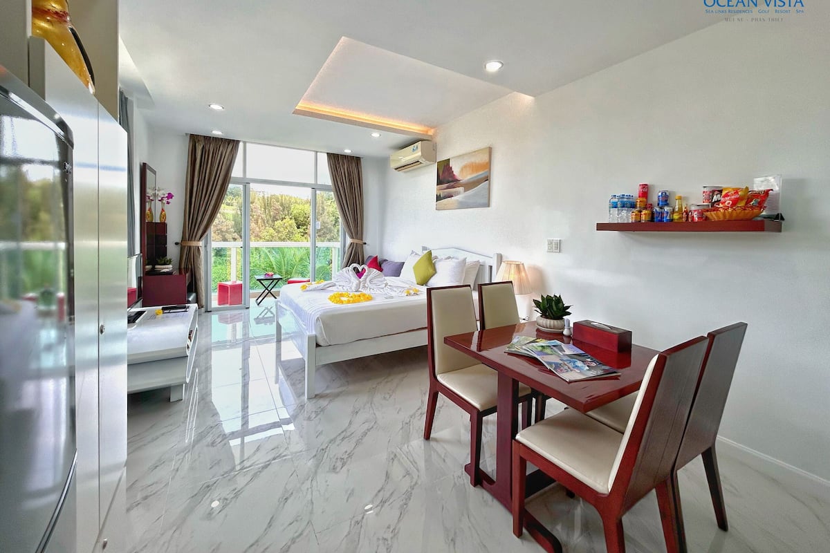 Basic Studio, Garden View | 1 bilik tidur, peralatan tempat tidur premium, gebar bulu kapas