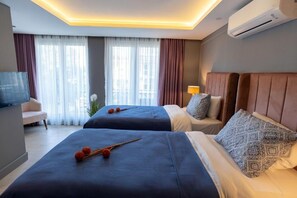 Sábanas de algodón egipcio, cubrecamas y minibar 