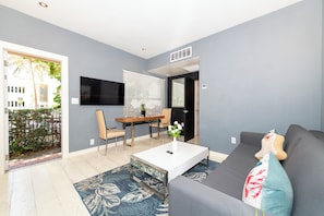 Apartment, 1 Bedroom | Living area | LED TV
