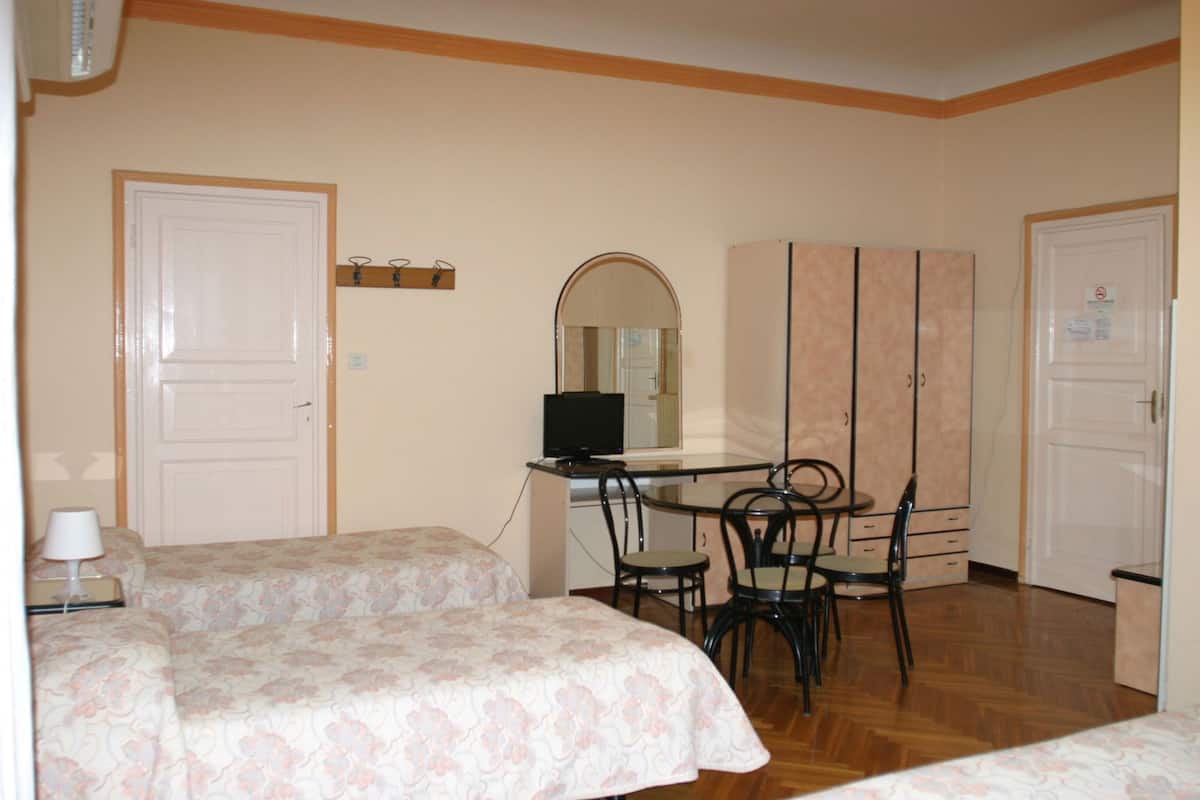 Individually furnished, desk, blackout drapes, soundproofing