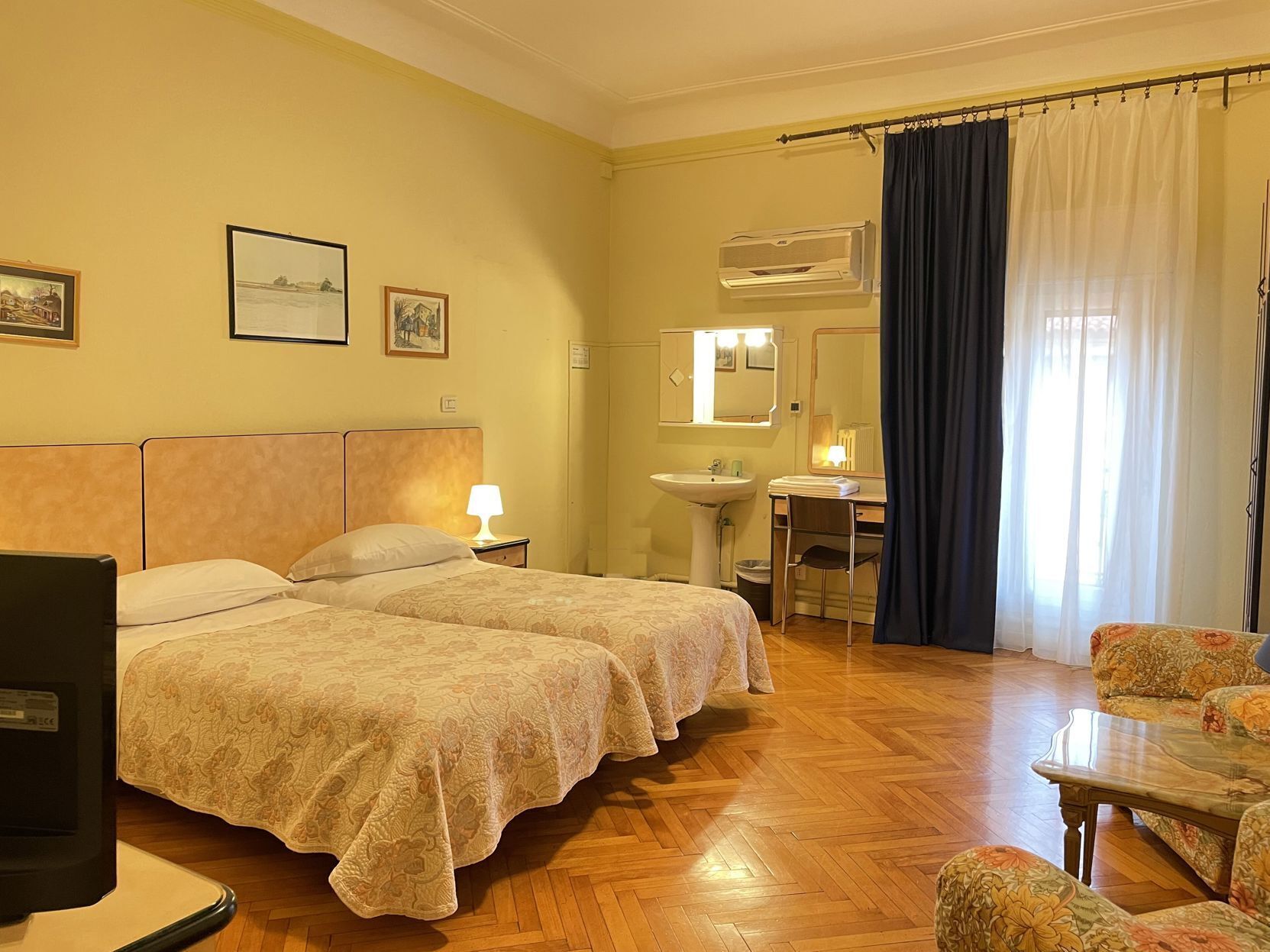 Individually furnished, desk, blackout drapes, soundproofing