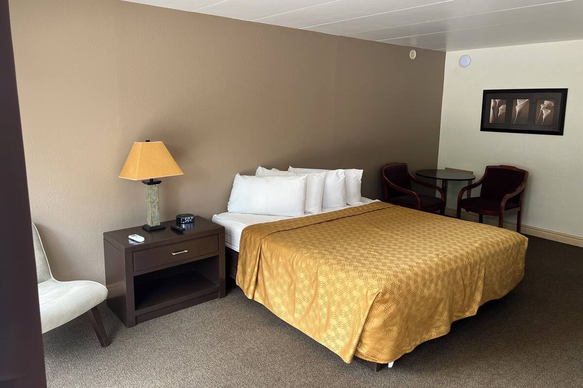 Basic Single Room, 1 King Bed, Non Smoking, Refrigerator & Microwave | Soundproofing, iron/ironing board, free WiFi, bed sheets
