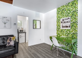 Standard Suite, 1 King Bed | Living area | TV at The Three Fifty Hotel