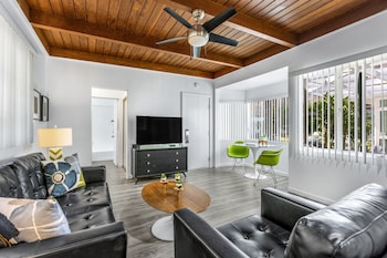 Standard Suite, 1 King Bed | Living area | TV at The Three Fifty Hotel, A Kirkwood Collection Hotel