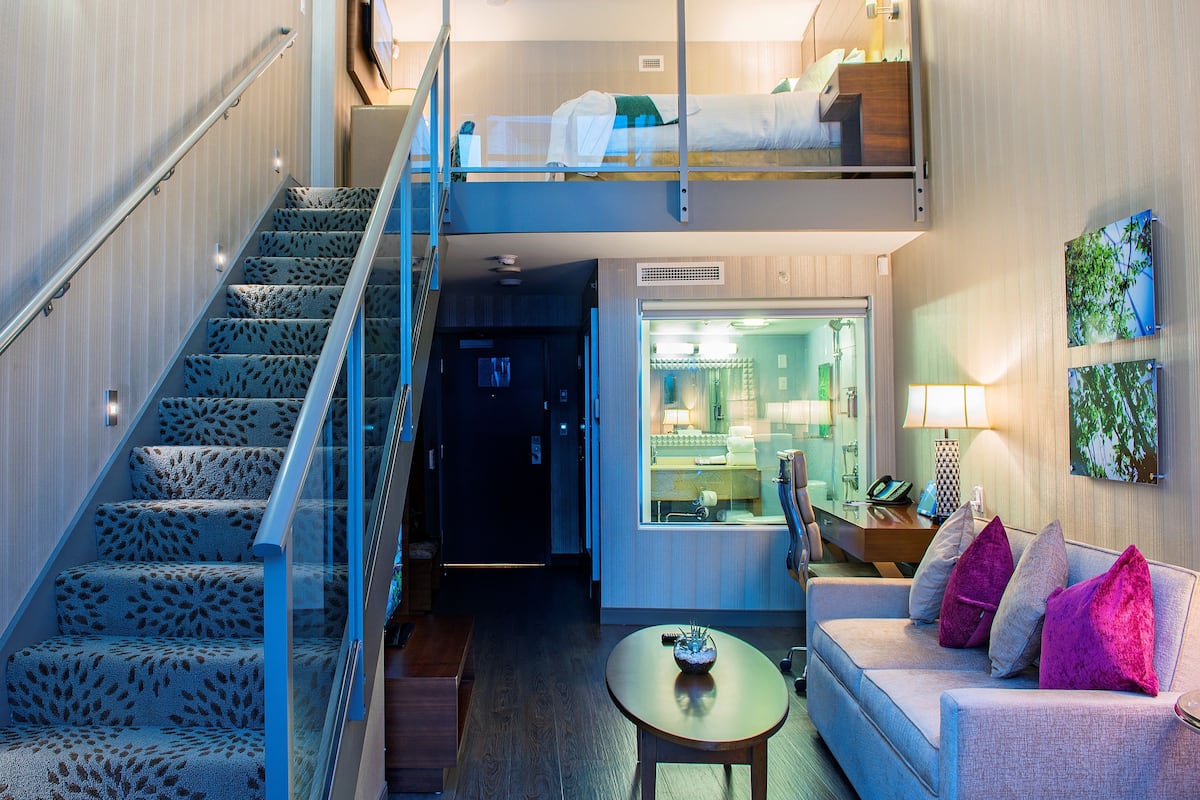 Loft, terras | 1 slaapkamer, luxe beddengoed, pillowtop-bedden, een kluis op de kamer