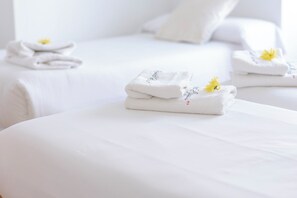 Triple Room | Down comforters, in-room safe, individually decorated, desk