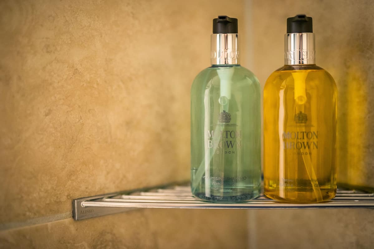 free toiletries, hair dryer, bathrobes, slippers