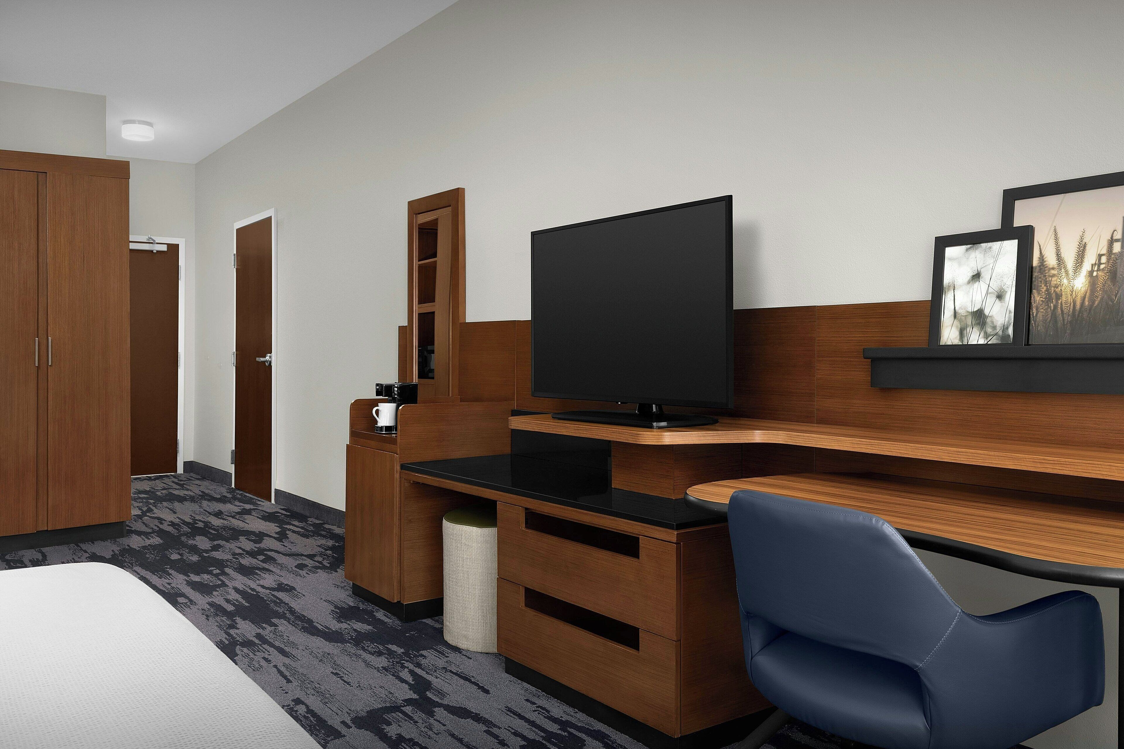 room, 2 queen beds | in-room safe, desk, laptop workspace, blackout curtains