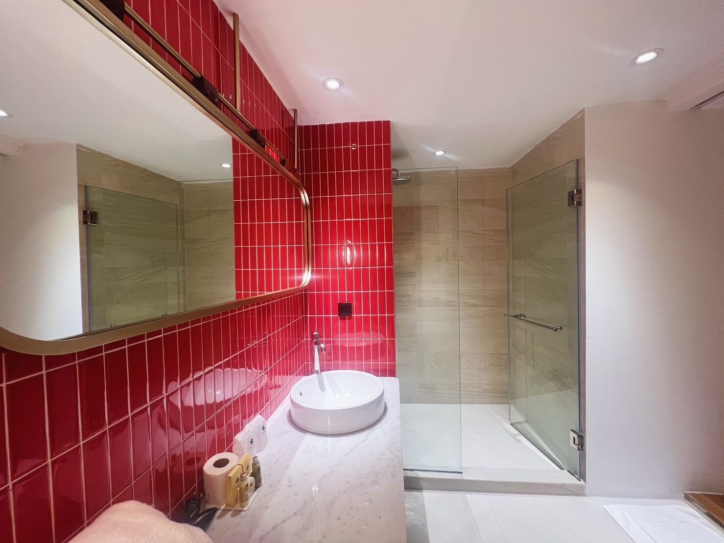 deluxe luxury | bathroom | free toiletries, hair dryer, bidet, towels