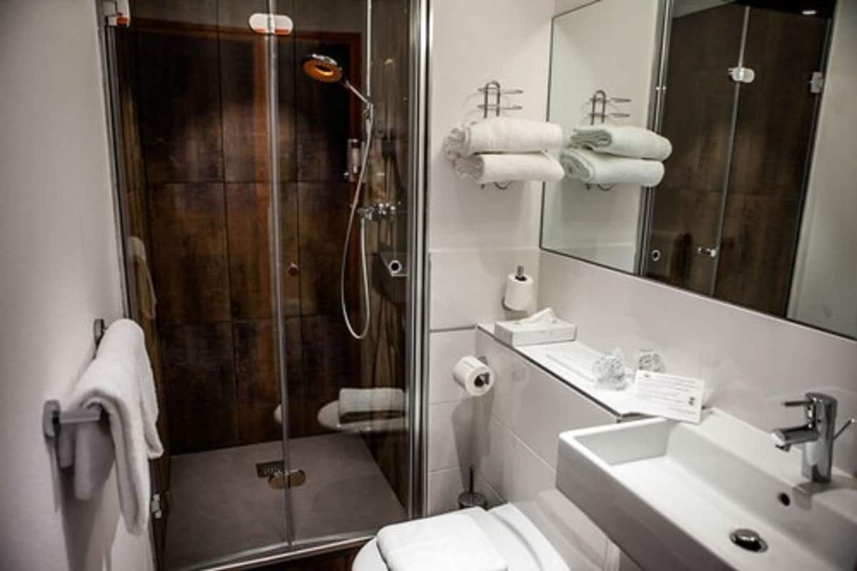 free toiletries, hair dryer, towels, soap