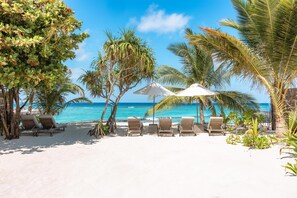 Private beach, sun loungers, beach umbrellas, beach towels - JA Manafaru, The Real Maldives - Complimentary Seaplane for 7 nights and more - Stay Period 01 May 2026 to 23 Dec 2026 (Manafaru Island)