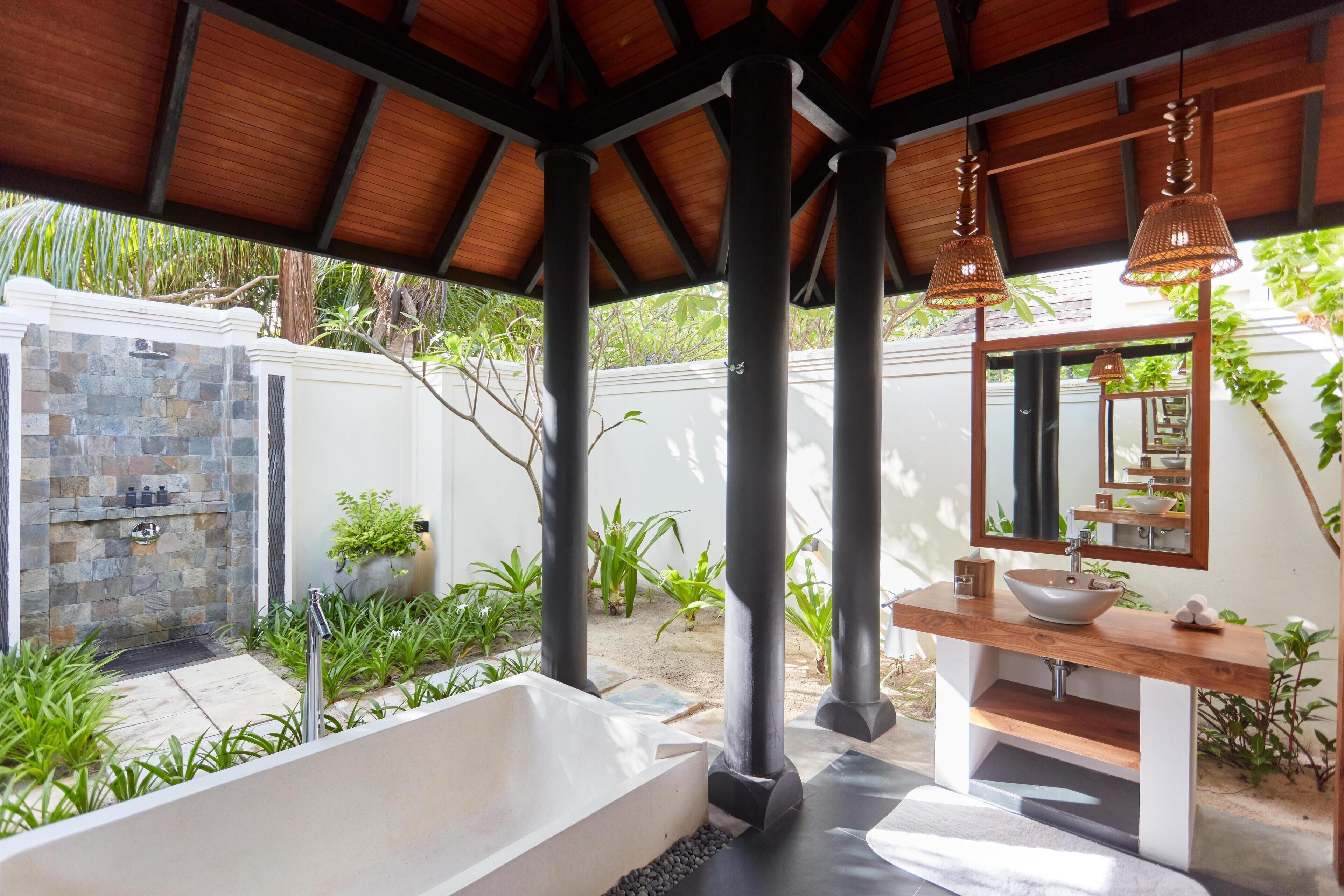 3 Bedroom Island Pool Residence I Complimentary Seaplane for 5 nights I One Premium Experience | Bathroom | Separate tub and shower, deep soaking tub, rainfall showerhead