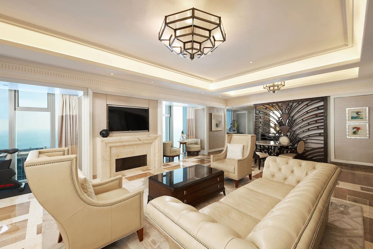 Presidential Suite, 2 Bedrooms, Ocean View | Minibar, in-room safe, desk, blackout drapes