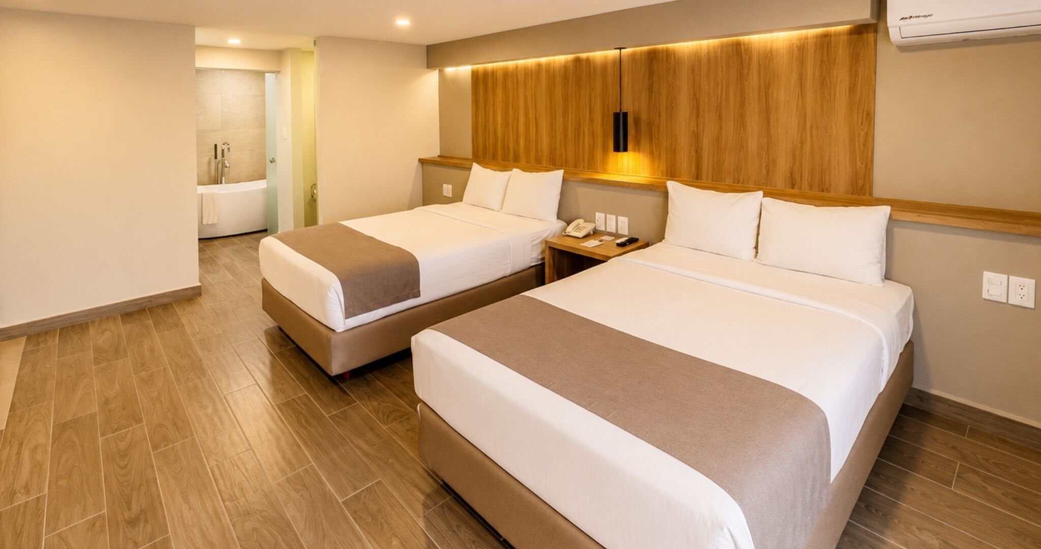 Standardzimmer, 2 Doppelbetten, Poolblick