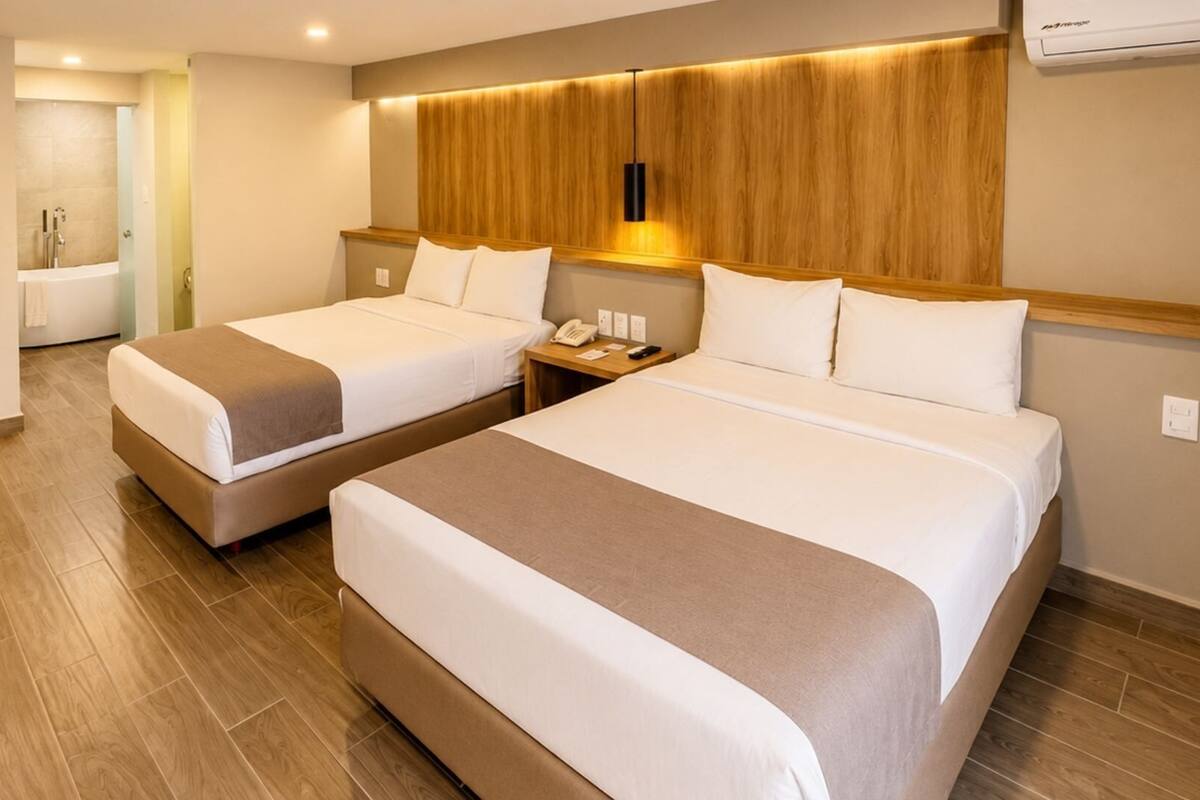 Standardzimmer, 2 Doppelbetten, Poolblick