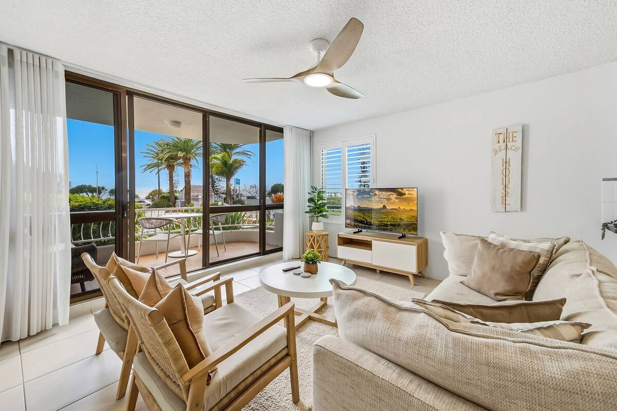 Ocean View - Two Bedroom Apartment | Living area | 50-inch TV with satellite channels, table tennis, streaming services