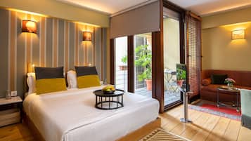 Premium bedding, free minibar items, in-room safe