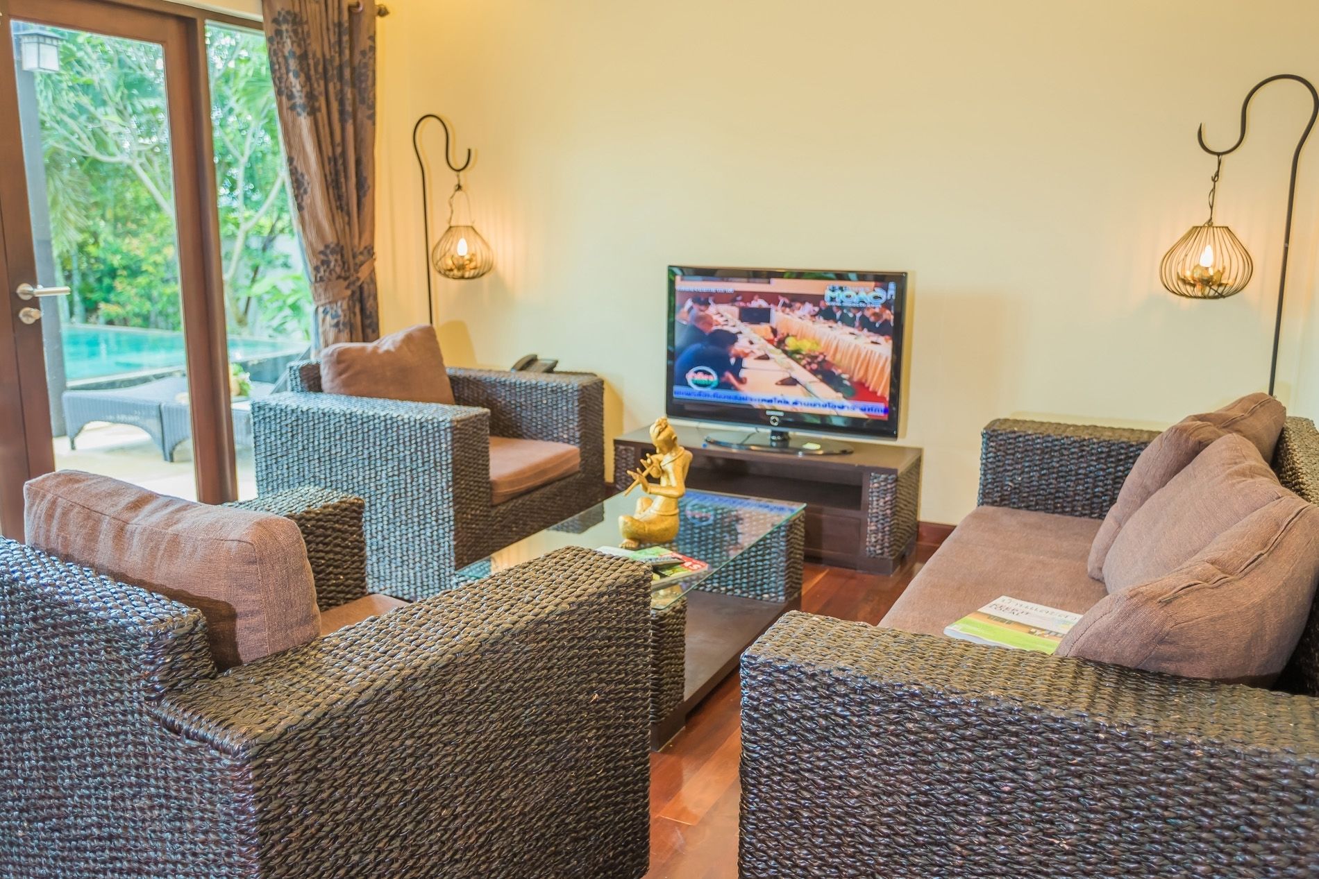 private family pool villa 2 bedrooms | living room | tv