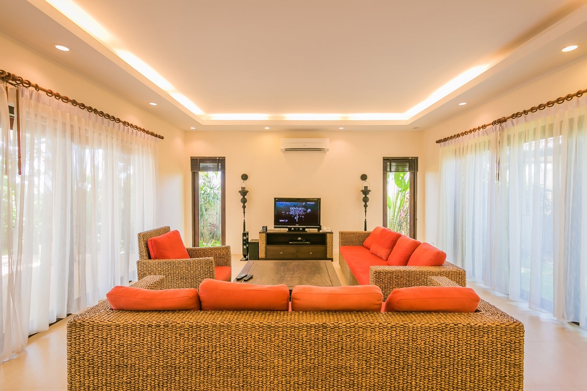 private family pool villa 2 bedrooms | living room | tv