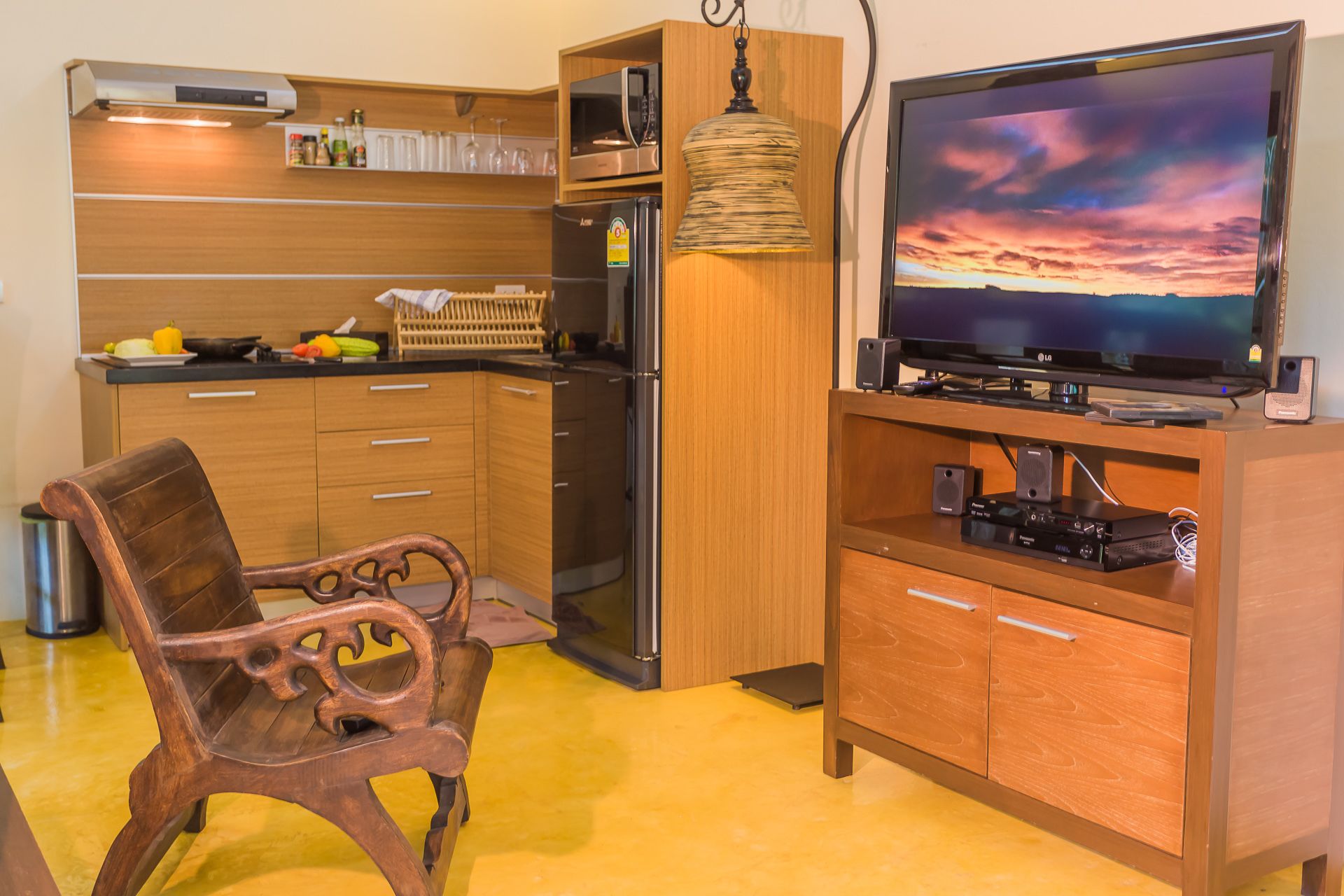 1 bedroom pool villa | living area | tv