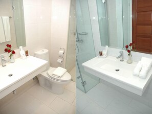 淋浴設備、免費盥洗用品、吹風機、毛巾