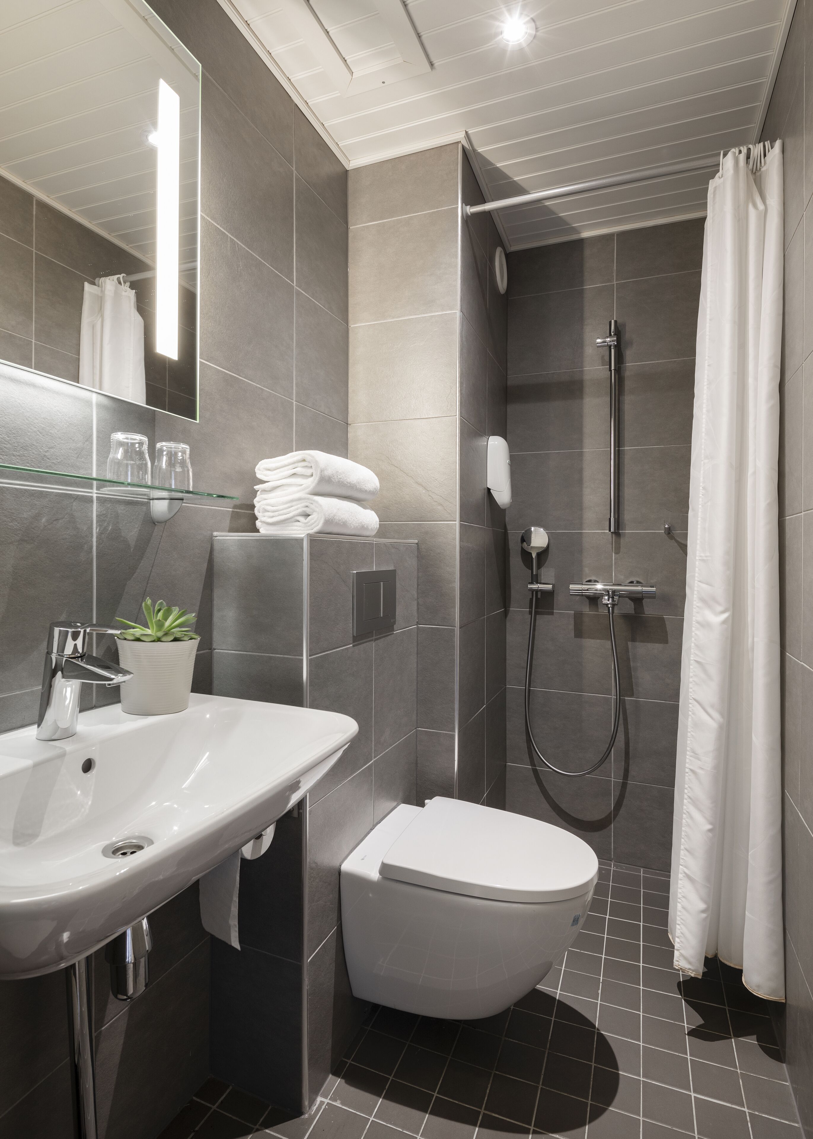 shower, eco-friendly toiletries, hair dryer, towels