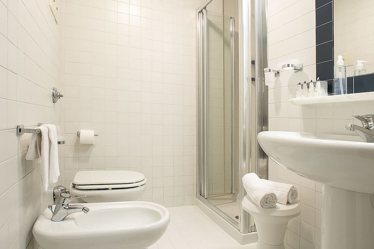 classic double or twin room, balcony | bathroom | shower, free toiletries, hair dryer, slippers