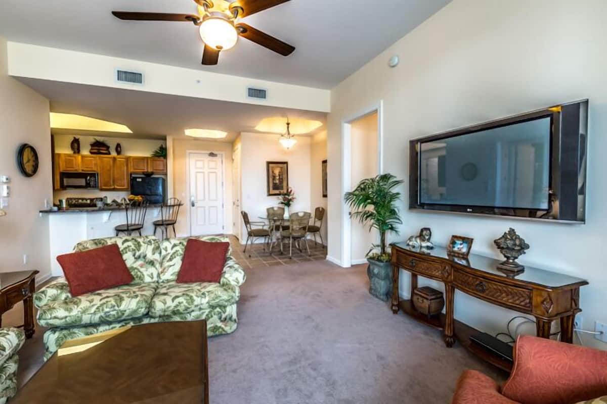 Condo, 2 Bedrooms, 2 Bathrooms, Beach View (St. Lucia) | Living room | Flat-screen TV
