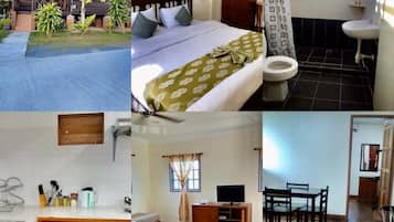 2 bedrooms, down duvets, desk, blackout curtains
