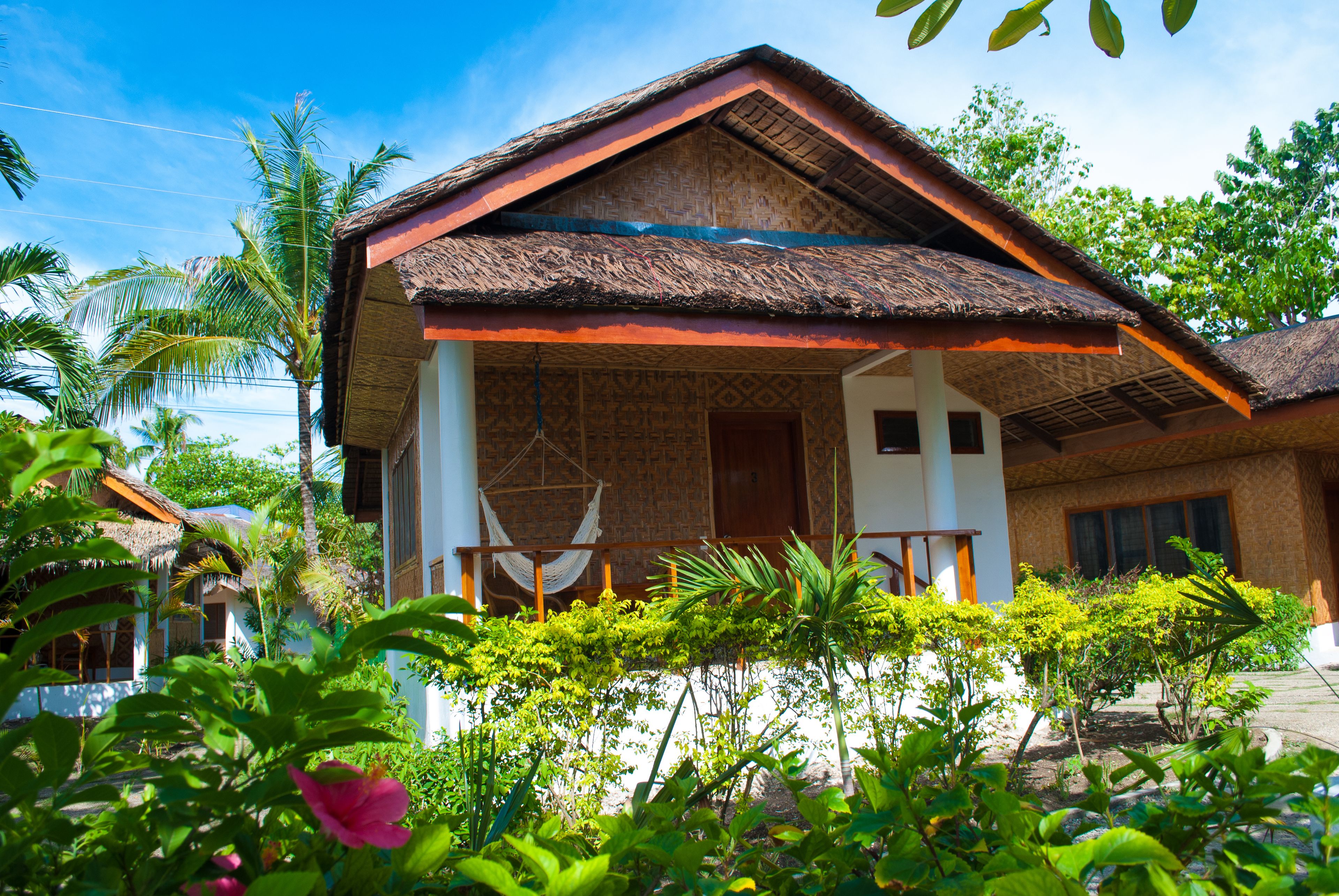 Bungalow, Mehrere Betten, Poolblick | Terrasse/Patio