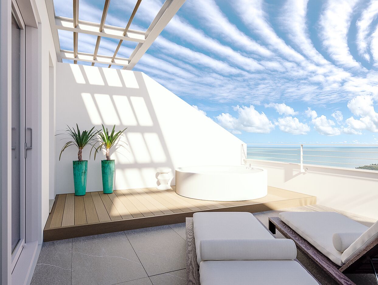 Suite Junior, teras, pemandangan teluk | Teras/patio