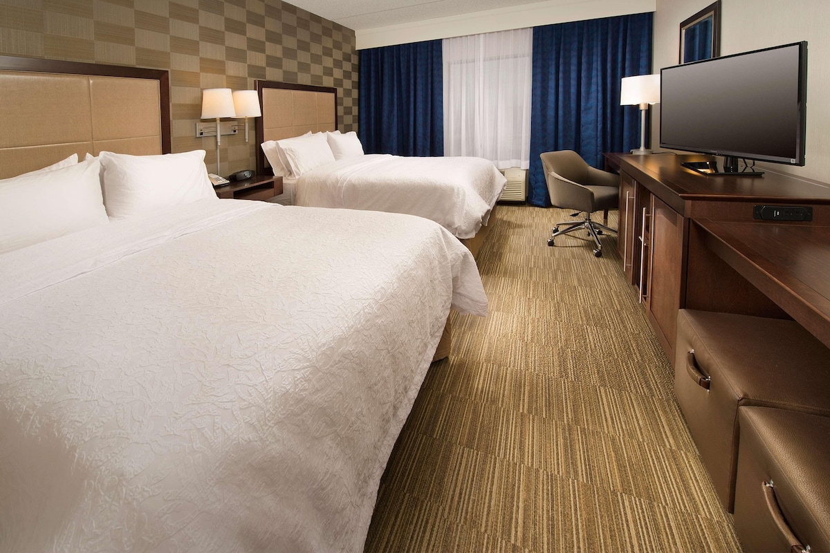 Hypo-allergenic bedding available, down comforters, desk