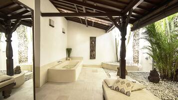 Deluxe Villa, 2 Bedrooms, Private Pool (Villa 8) | Bathroom | Separate bathtub and shower, rainfall showerhead, free toiletries