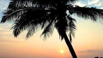 Utsikt mot strand/hav