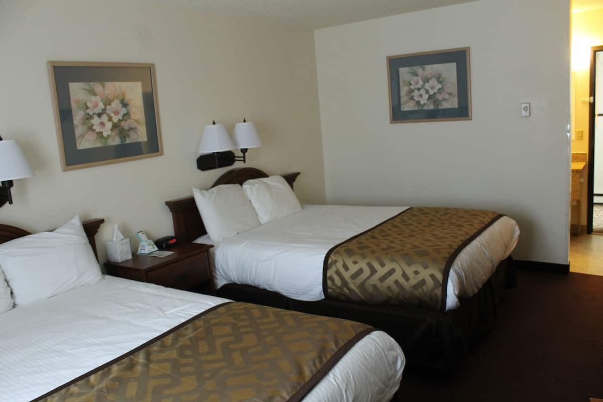 Standard Room, 2 Queen Beds, Non Smoking | Desk, laptop workspace, free WiFi, bed sheets