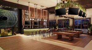9 bars, 2 bars en bord de piscine, bar en milieu de piscine
