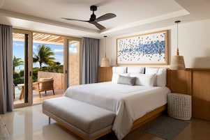 Preferred Club Master Suite Ocean Front Private Pool | 1 dormitorio, ropa de cama de alta calidad, caja fuerte y escritorio