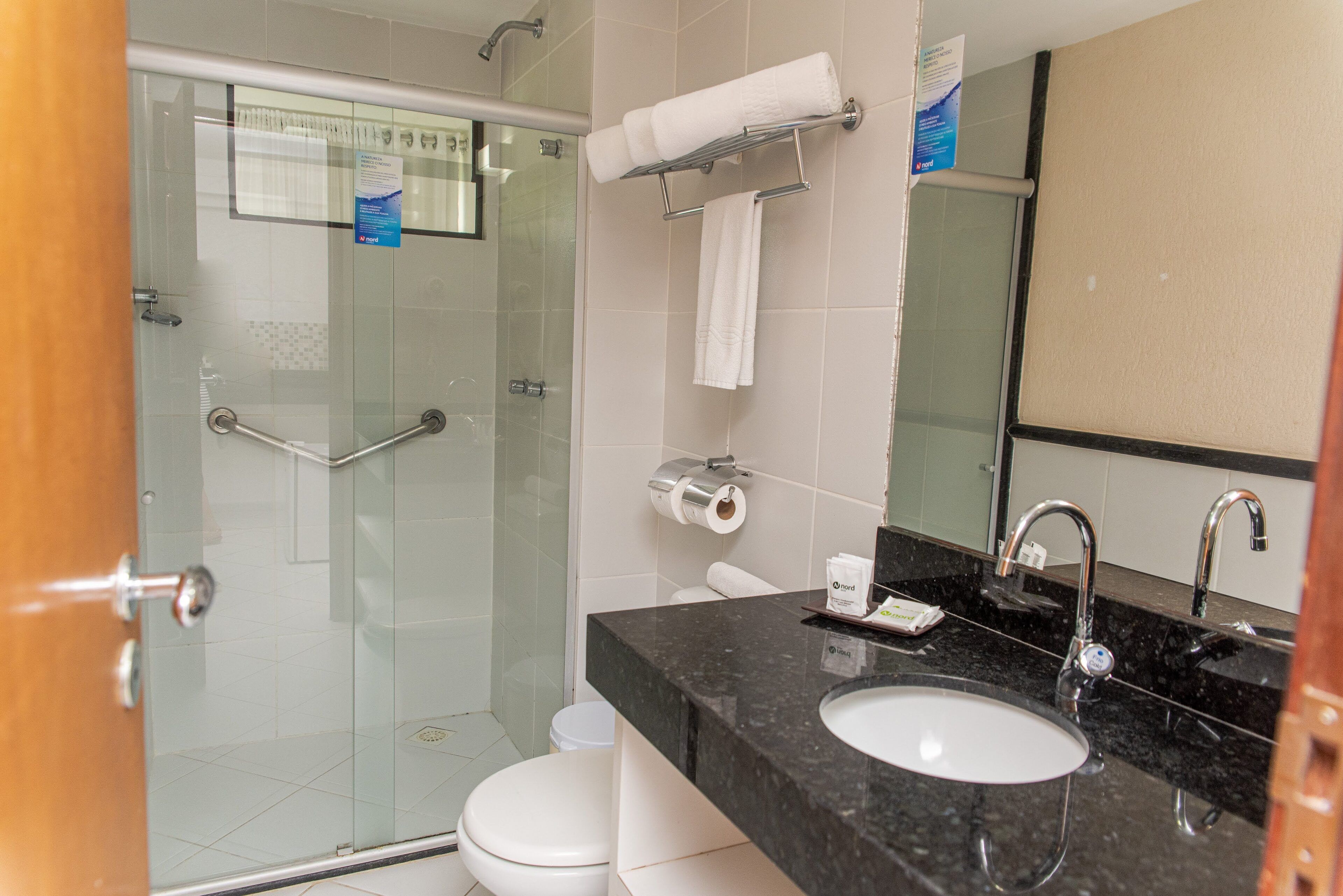 superior room, 1 double bed with sofa bed | bathroom | shower, hair dryer, towels