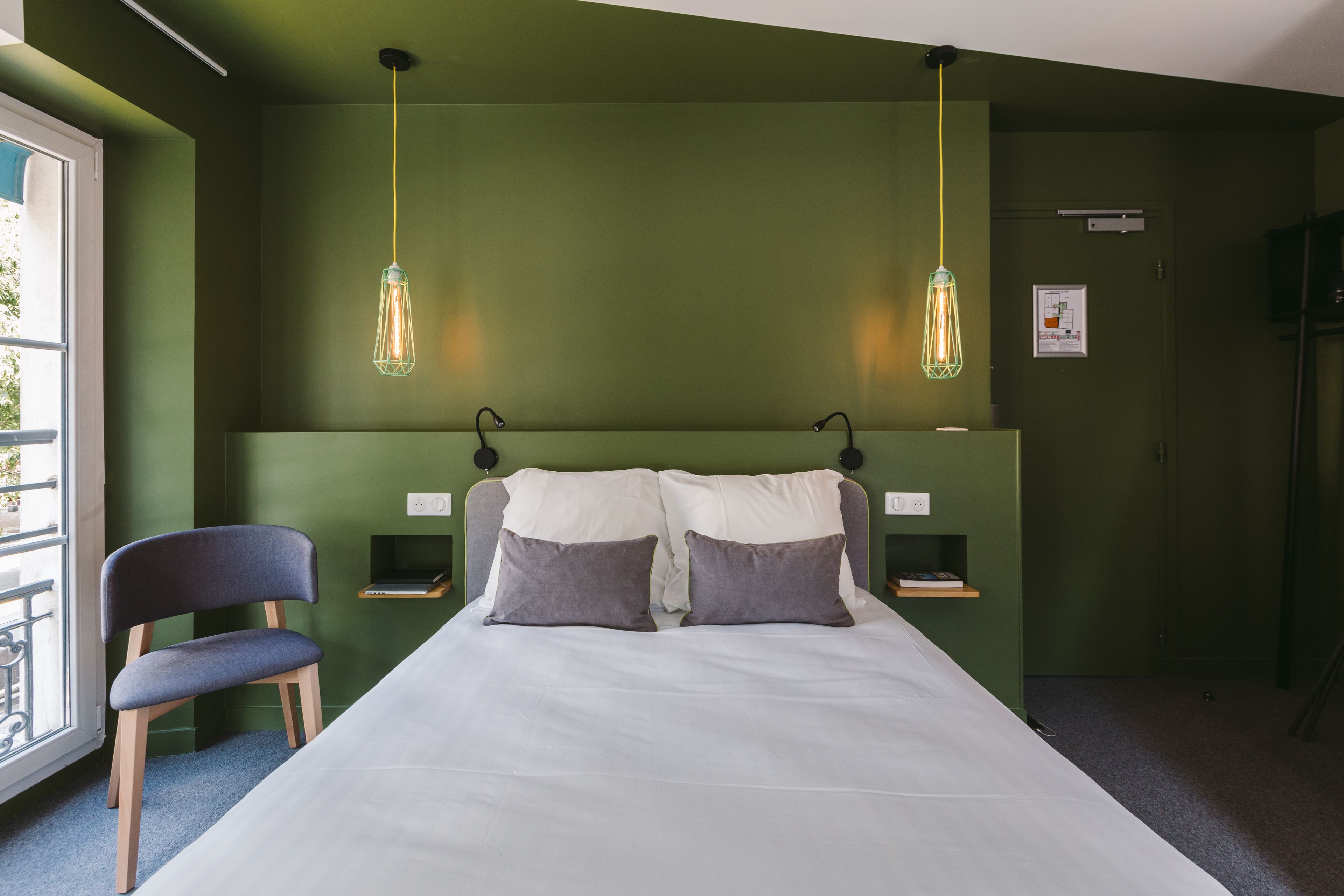 flirtatious room | premium bedding, desk, soundproofing, iron/ironing board