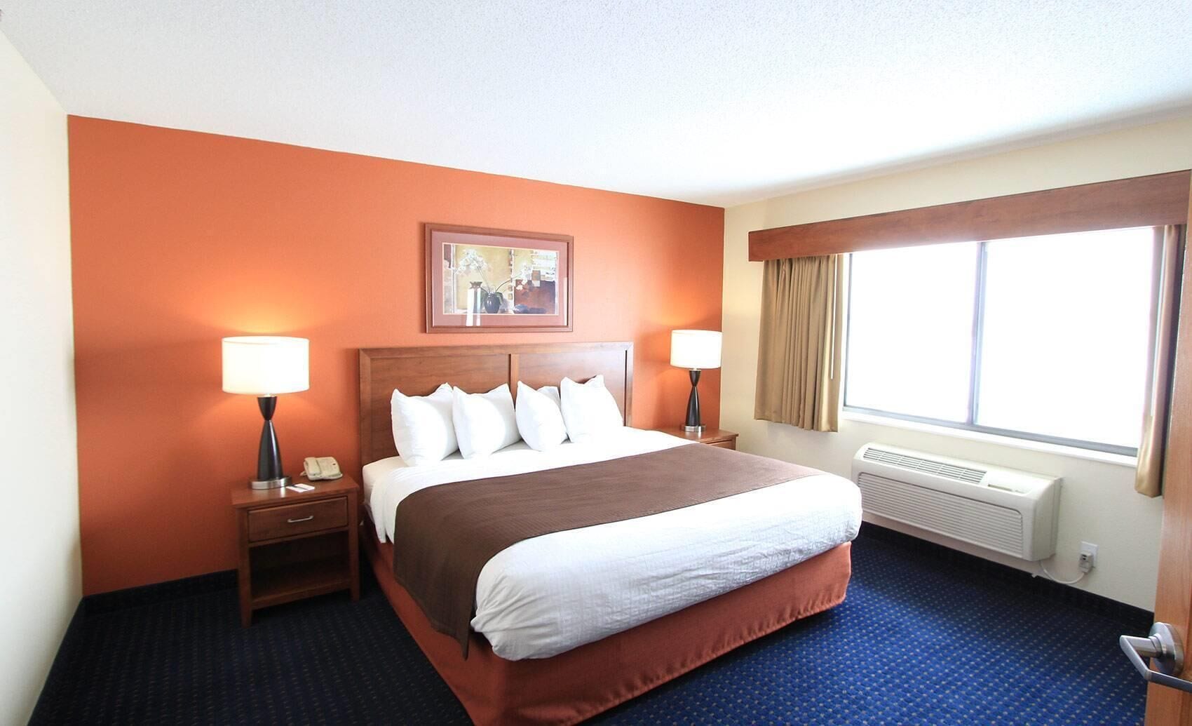 individually decorated, individually furnished, desk, blackout curtains