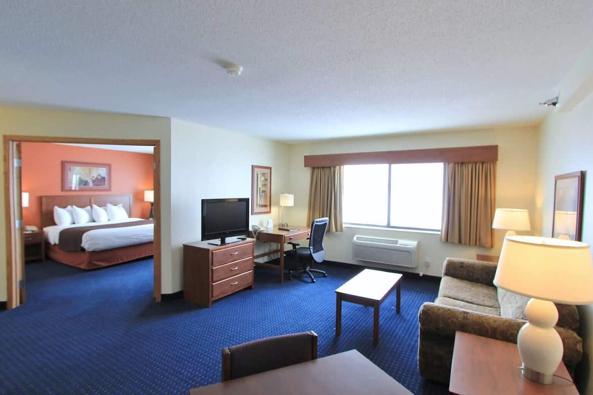 deluxe suite, 1 king bed, non smoking (one-bedroom) | individually decorated, individually furnished, desk, blackout curtains