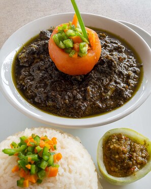 Breakfast, lunch served; international cuisine, al fresco dining